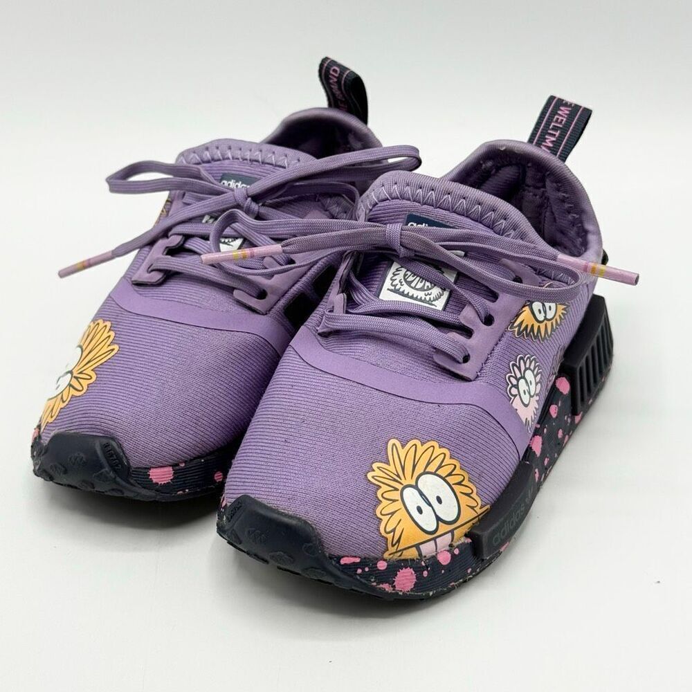 Adidas Kevin Lyons X NMD_R1 I 'Monster' Purple Sneakers - Little Kids US 5